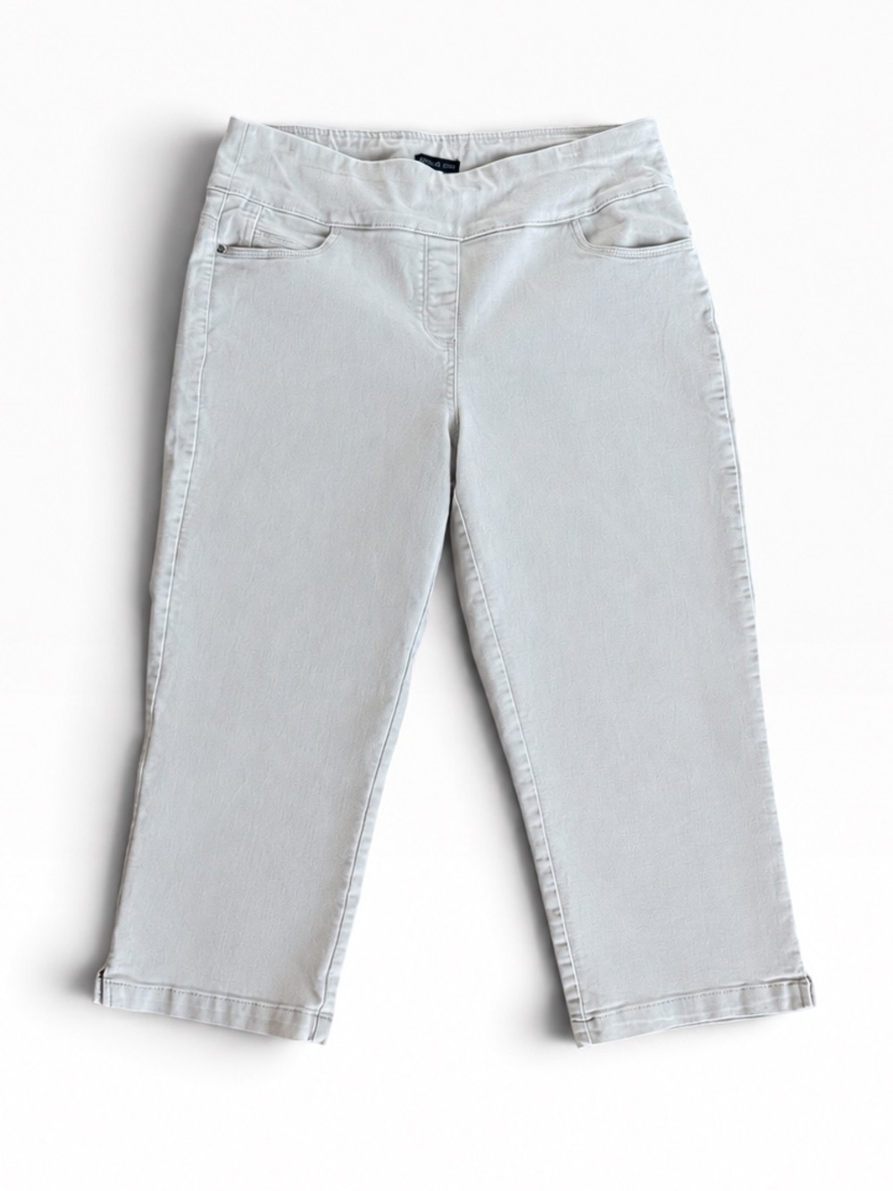 Violets & Roses Gray Stretch Capri Pants Size 8/29 Cropped Straight Leg